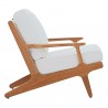 Modway Saratoga Outdoor Patio Teak Armchair - Natural White - Side Angle