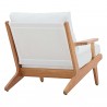 Modway Saratoga Outdoor Patio Teak Armchair - Natural White - Back Side Angle
