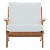 Modway Saratoga Outdoor Patio Teak Armchair - Natural White - Front Angle