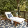 Modway Saratoga Outdoor Patio Teak Chaise Lounge - Natural White - Lifestyle