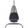 Modway Landscape Hanging Chaise Lounge Outdoor Patio Swing Chair - Light Gray Navy - Side Angle