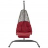 Modway Landscape Hanging Chaise Lounge Outdoor Patio Swing Chair - Light Gray Red - Side Angle