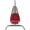 Modway Landscape Hanging Chaise Lounge Outdoor Patio Swing Chair - Light Gray Red - Side Angle - Modway Landscape Hanging Chaise Lounge Outdoor Patio Swing Chair - Light Gray Red - Side Angle
