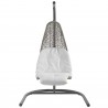 Modway Landscape Hanging Chaise Lounge Outdoor Patio Swing Chair - Light Gray White - Side Angle