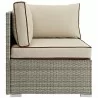 Modway Repose Outdoor Patio Corner in Light Gray Beige - Side Angle - Modway Repose Outdoor Patio Corner in Light Gray Beige - Side Angle