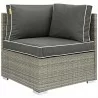 Modway Repose Outdoor Patio Corner in Light Gray Charcoal - Front Angle - Modway Repose Outdoor Patio Corner in Light Gray Charcoal - Front Angle