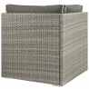 Modway Repose Outdoor Patio Corner in Light Gray Charcoal - Back Angle