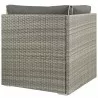 Modway Repose Outdoor Patio Corner in Light Gray Charcoal - Back Angle - Modway Repose Outdoor Patio Corner in Light Gray Charcoal - Back Angle