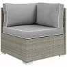 Modway Repose Outdoor Patio Corner in Light Gray Gray - Front Side Angle - Modway Repose Outdoor Patio Corner in Light Gray Gray - Front Side Angle