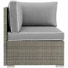 Modway Repose Outdoor Patio Corner in Light Gray Gray - Side Angle - Modway Repose Outdoor Patio Corner in Light Gray Gray - Side Angle