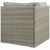 Modway Repose Outdoor Patio Corner in Light Gray Gray - Back Side Angle
