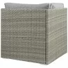 Modway Repose Outdoor Patio Corner in Light Gray Gray - Back Side Angle - Modway Repose Outdoor Patio Corner in Light Gray Gray - Back Side Angle