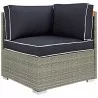 Modway Repose Outdoor Patio Corner in Light Gray Navy - Front Side Angle - Modway Repose Outdoor Patio Corner in Light Gray Navy - Front Side Angle