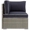 Modway Repose Outdoor Patio Corner in Light Gray Navy - Side Angle