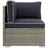 Modway Repose Outdoor Patio Corner in Light Gray Navy - Side Angle - Modway Repose Outdoor Patio Corner in Light Gray Navy - Side Angle