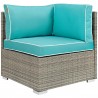 Modway Repose Outdoor Patio Corner - Light Gray Turquoise - Front Angle