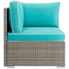 Modway Repose Outdoor Patio Corner - Light Gray Turquoise - Side Angle