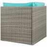 Modway Repose Outdoor Patio Corner - Light Gray Turquoise - Back Angle