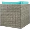 Modway Repose Outdoor Patio Corner - Light Gray Turquoise - Back Angle - Modway Repose Outdoor Patio Corner - Light Gray Turquoise - Back Angle