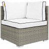 Modway Repose Outdoor Patio Corner - Light Gray White - Front Angle