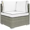 Modway Repose Outdoor Patio Corner - Light Gray White - Front Angle - Modway Repose Outdoor Patio Corner - Light Gray White - Front Angle