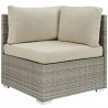 Modway Repose Sunbrella® Fabric Outdoor Patio Corner in Light Gray Beige - Front Angle