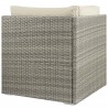 Modway Repose Sunbrella® Fabric Outdoor Patio Corner in Light Gray Beige - Back Angle