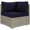 Modway Repose Sunbrella® Fabric Outdoor Patio Corner in Light Gray Navy - Front Angle