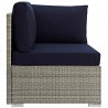 Modway Repose Sunbrella® Fabric Outdoor Patio Corner in Light Gray Navy - Side Angle