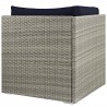 Modway Repose Sunbrella® Fabric Outdoor Patio Corner in Light Gray Navy - Back Angle