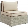 Modway Repose Outdoor Patio Armless Chair in Light Gray Beige - Front Side Angle