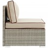 Modway Repose Outdoor Patio Armless Chair in Light Gray Beige - Side Angle