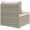 Modway Repose Outdoor Patio Armless Chair in Light Gray Beige - Back Side Angle