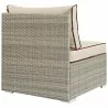 Modway Repose Outdoor Patio Armless Chair in Light Gray Beige - Back Side Angle - Modway Repose Outdoor Patio Armless Chair in Light Gray Beige - Back Side Angle