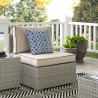 Modway Repose Outdoor Patio Armless Chair in Light Gray Beige - Lifestyle