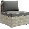 Modway Repose Outdoor Patio Armless Chair in Light Gray Charcoal - Front Side Angle