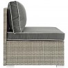 Modway Repose Outdoor Patio Armless Chair in Light Gray Charcoal - Side Angle