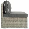 Modway Repose Outdoor Patio Armless Chair in Light Gray Charcoal - Side Angle - Modway Repose Outdoor Patio Armless Chair in Light Gray Charcoal - Side Angle