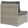 Modway Repose Outdoor Patio Armless Chair in Light Gray Charcoal - Back Side Angle