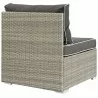 Modway Repose Outdoor Patio Armless Chair in Light Gray Charcoal - Back Side Angle - Modway Repose Outdoor Patio Armless Chair in Light Gray Charcoal - Back Side Angle