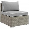 Modway Repose Outdoor Patio Armless Chair in Light Gray Gray - Front Side Angle