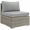 Modway Repose Outdoor Patio Armless Chair in Light Gray Gray - Front Side Angle - Modway Repose Outdoor Patio Armless Chair in Light Gray Gray - Front Side Angle