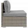 Modway Repose Outdoor Patio Armless Chair in Light Gray Gray - Side Angle