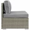 Modway Repose Outdoor Patio Armless Chair in Light Gray Gray - Side Angle - Modway Repose Outdoor Patio Armless Chair in Light Gray Gray - Side Angle