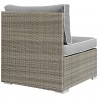 Modway Repose Outdoor Patio Armless Chair in Light Gray Gray - Back Side Angle