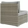 Modway Repose Outdoor Patio Armless Chair in Light Gray Gray - Back Side Angle - Modway Repose Outdoor Patio Armless Chair in Light Gray Gray - Back Side Angle