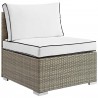 Modway Repose Outdoor Patio Armless Chair - Light Gray White - Front Side Angle