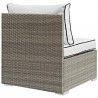 Modway Repose Outdoor Patio Armless Chair - Light Gray White - Back Side Angle