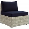 Modway Repose Sunbrella® Fabric Outdoor Patio Armless Chair - Light Gray Navy - Front Side Angle