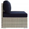 Modway Repose Sunbrella® Fabric Outdoor Patio Armless Chair - Light Gray Navy - Side Angle